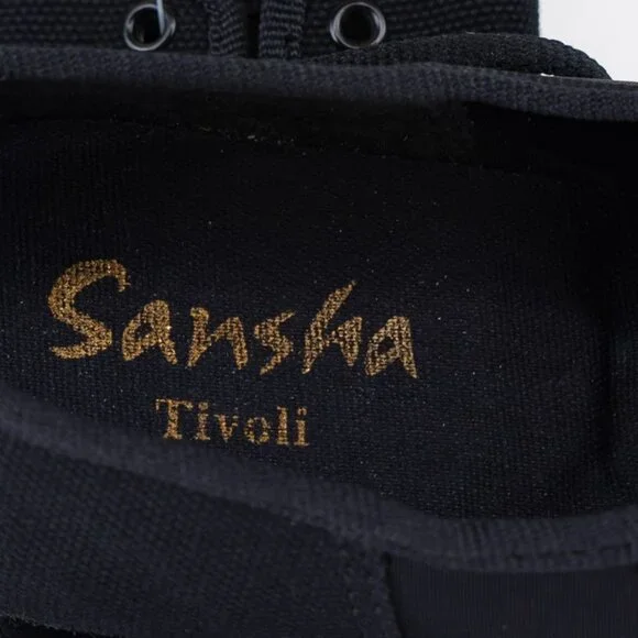 NWT Sansha Black Jazz Shoes Tivoli Canvas JS3 Leather Sole Size 7M - Picture 10 of 15